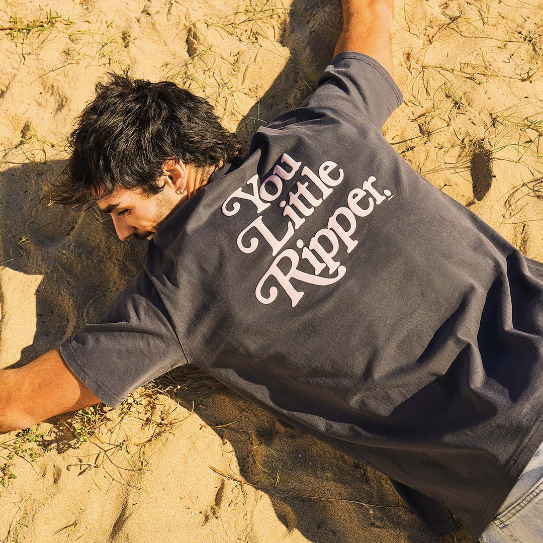 SKWOSH CLUB Mens You Little Ripper Slang Tee in Charcoal, MENS TEE SHIRTS, SKWOSH CLUB, Elwood 101