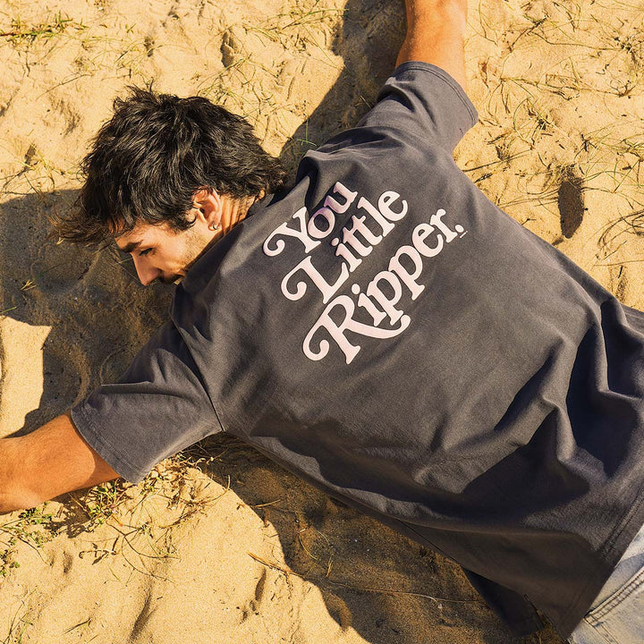 SKWOSH CLUB Mens You Little Ripper Slang Tee in Charcoal, MENS TEE SHIRTS, SKWOSH CLUB, Elwood 101