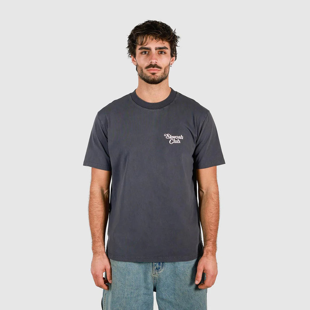 SKWOSH CLUB Mens You Little Ripper Slang Tee in Charcoal, MENS TEE SHIRTS, SKWOSH CLUB, Elwood 101