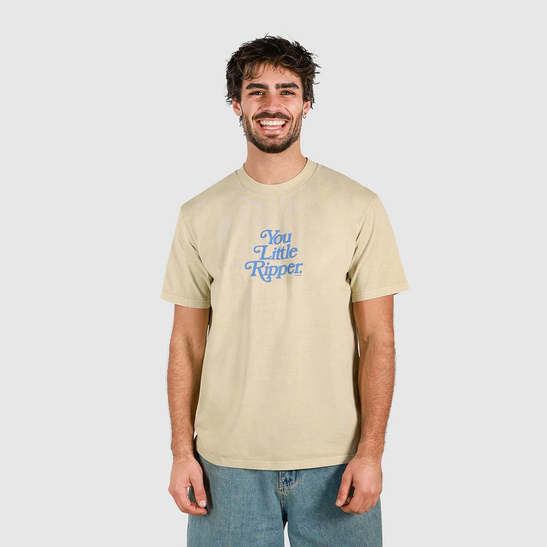 SKWOSH CLUB Mens You Little Ripper Slang Tee in Stone, MENS TEE SHIRTS, SKWOSH CLUB, Elwood 101