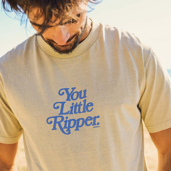 SKWOSH CLUB Mens You Little Ripper Slang Tee in Stone, MENS TEE SHIRTS, SKWOSH CLUB, Elwood 101