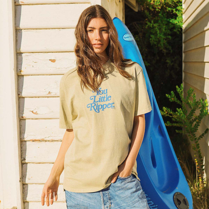 SKWOSH CLUB Mens You Little Ripper Slang Tee in Stone, MENS TEE SHIRTS, SKWOSH CLUB, Elwood 101