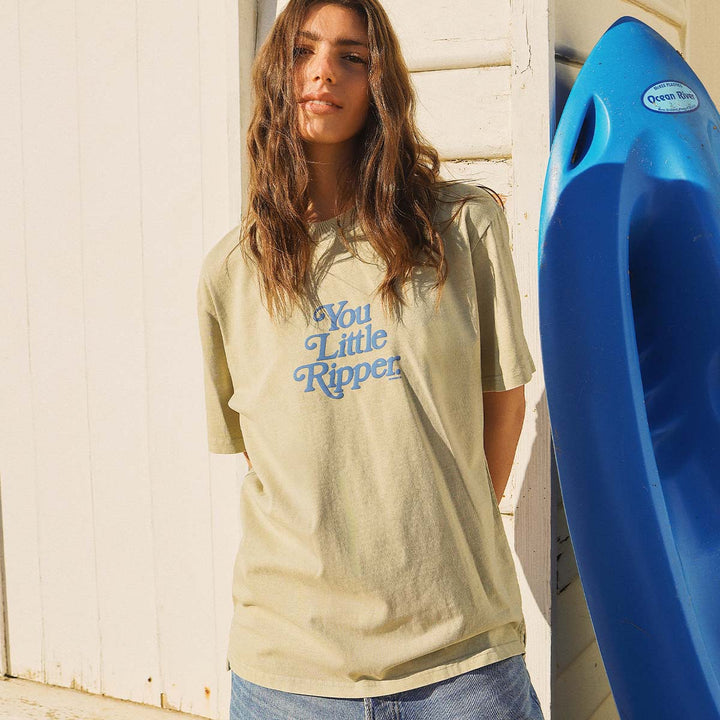 SKWOSH CLUB Mens You Little Ripper Slang Tee in Stone, MENS TEE SHIRTS, SKWOSH CLUB, Elwood 101