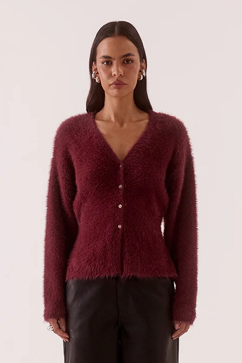 SOVERE Womens Arcade Cardi in Vino