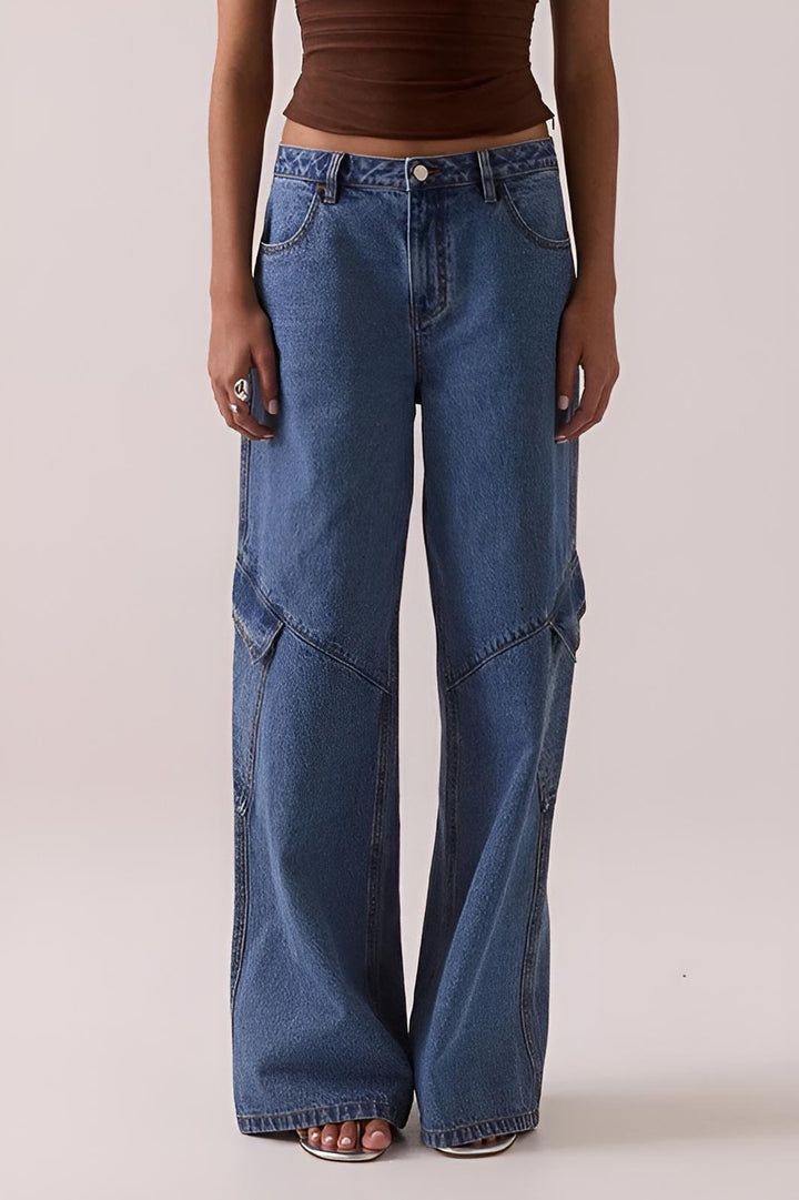 SOVERE Womens Everett Cargo Jean in Worn Blue, WOMENS DENIM, SOVERE, Elwood 101