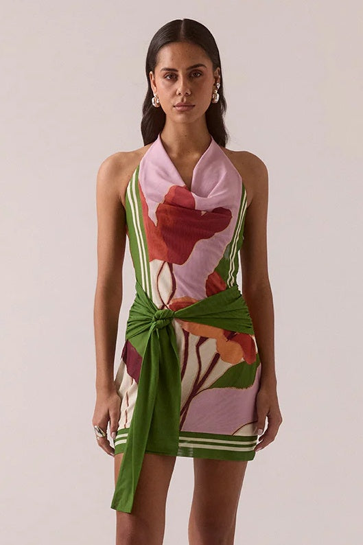 SOVERE Womens Kalea Mini Dress in Botanic Print