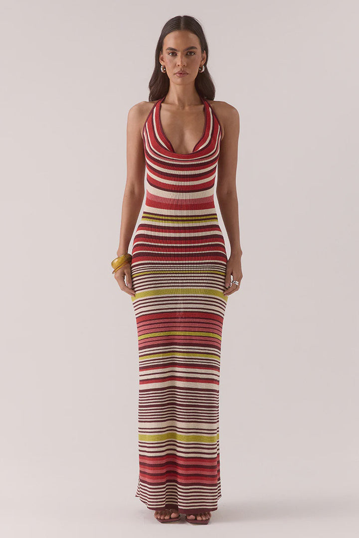 SOVERE Womens Pandora Knit Dress in Stripe