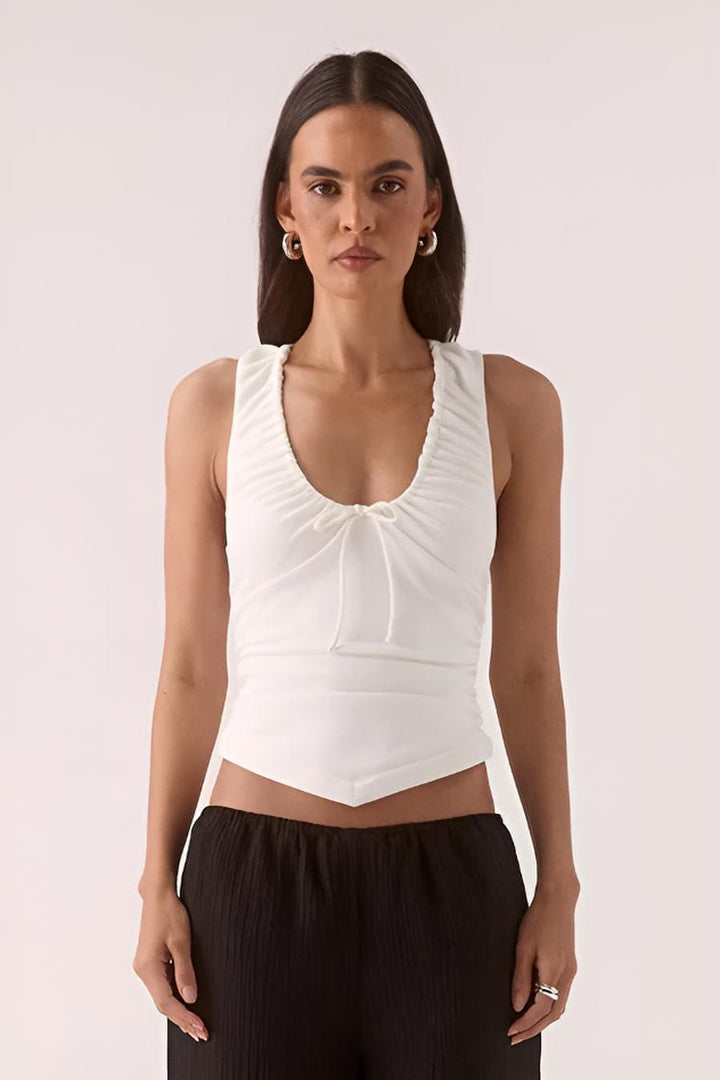 SOVERE Womens Reve Top in Off White