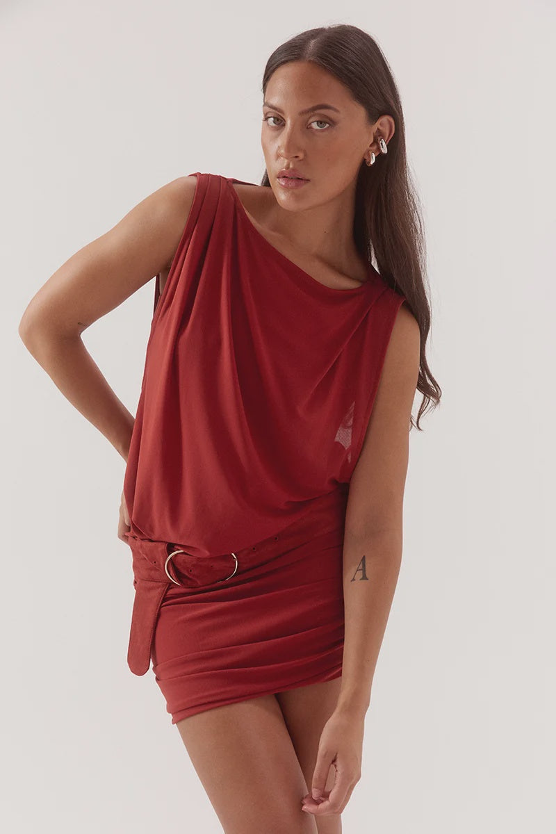 SOVERE Womens Selen Mini Dress in Cayanne, WOMENS DRESSES, SOVERE, Elwood 101