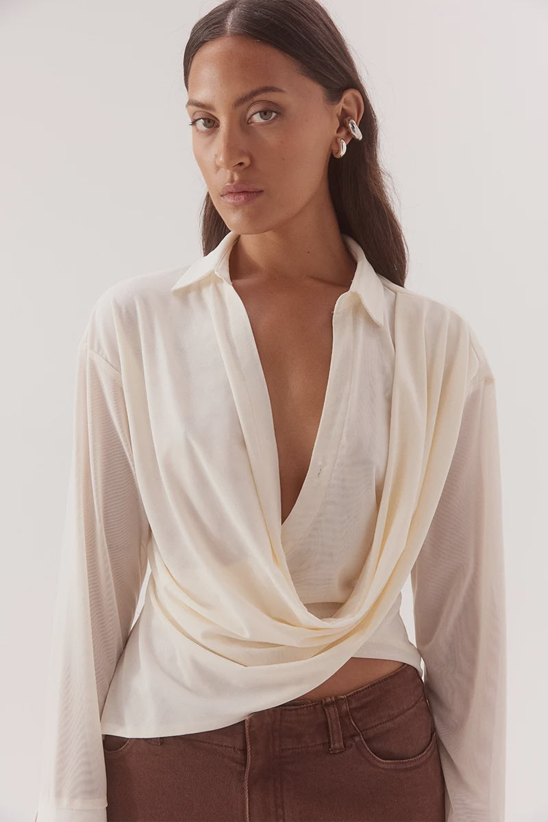 SOVERE Womens Selen Shirt in Chalk Cream, WOMENS TOPS & SHIRTS, SOVERE, Elwood 101