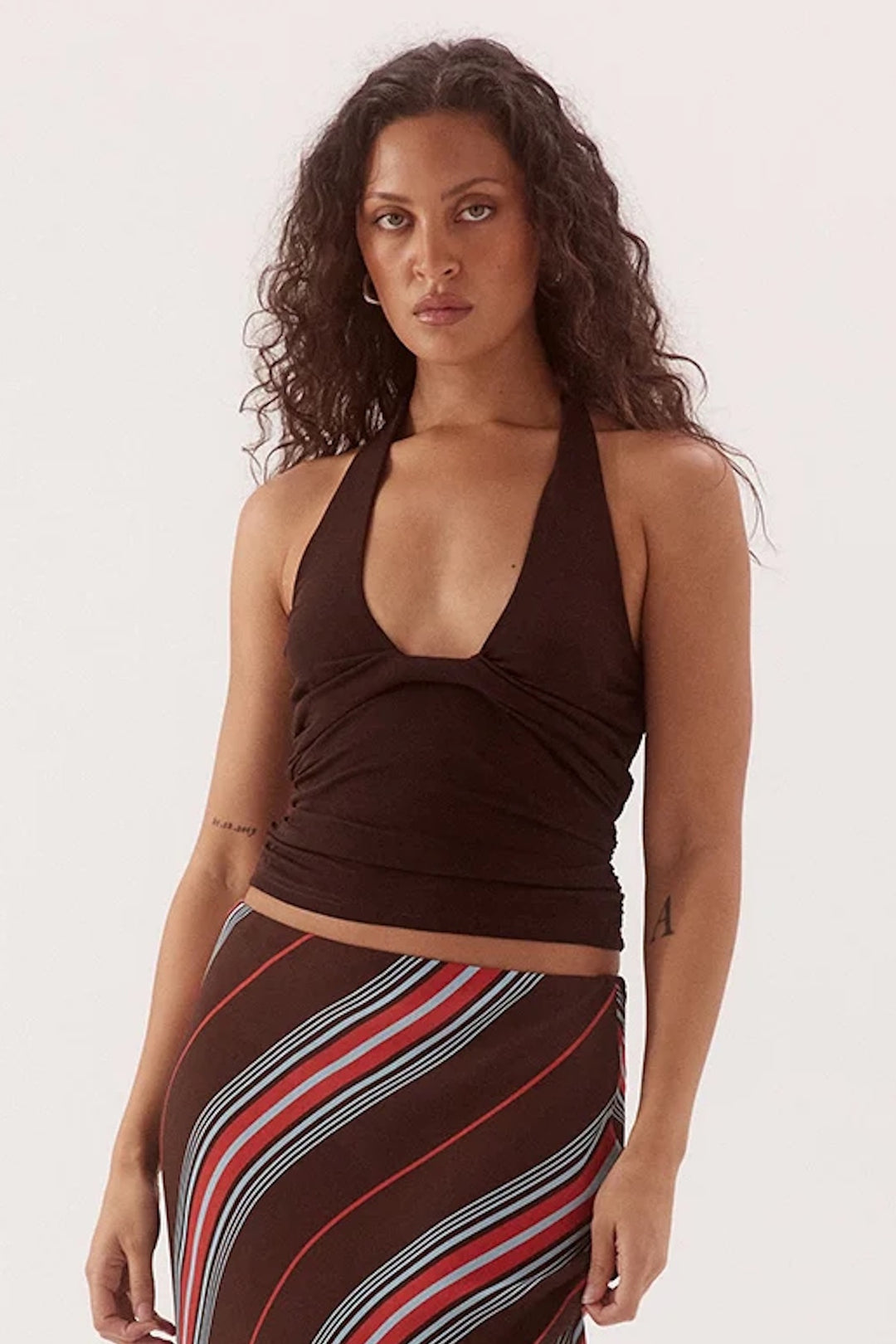 SOVERE Womens Tulli Top in Dark Chocolate