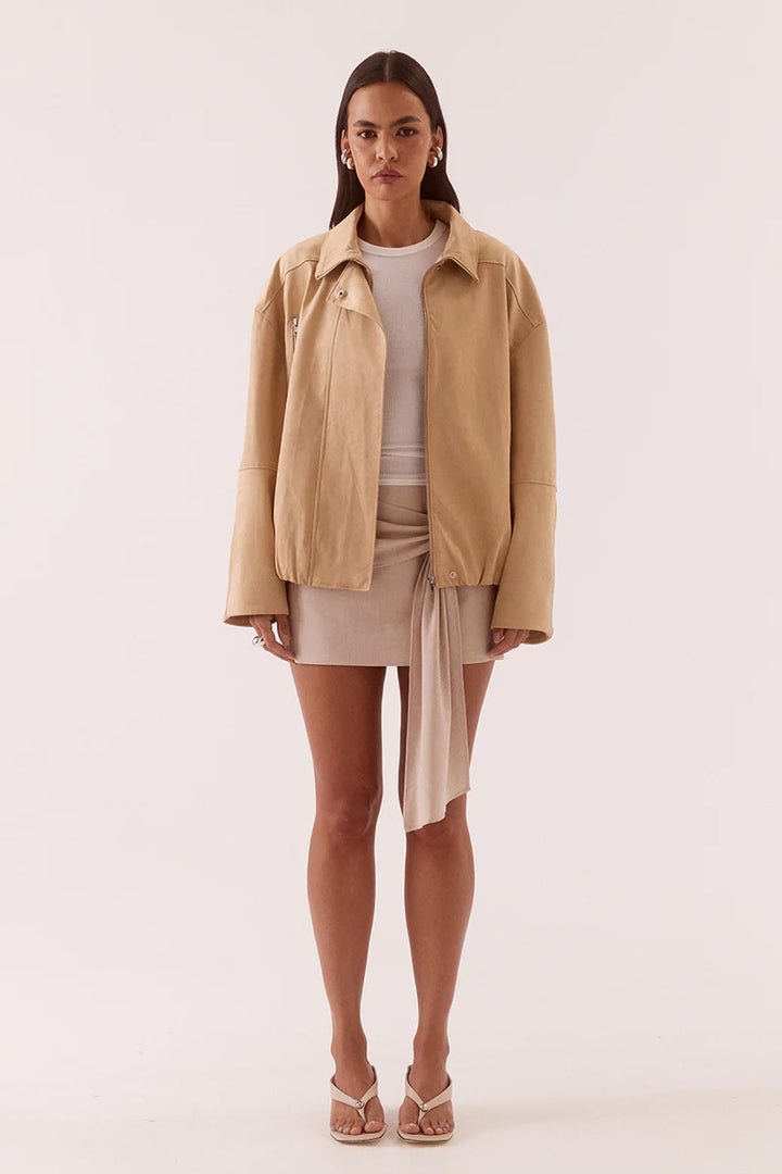 SOVERE Womens Alula Bomber Jacket in Honey