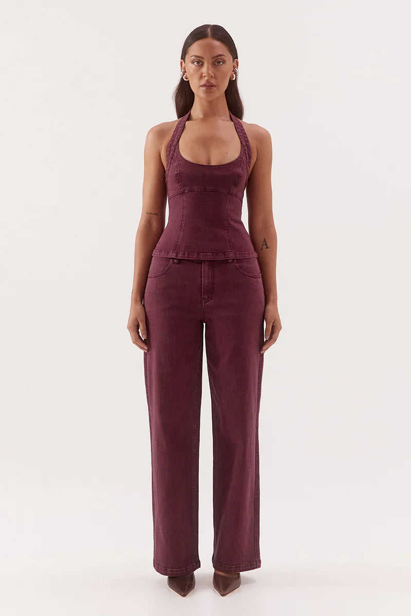 SOVERE Womens Blaine Denim Jeans in Vino