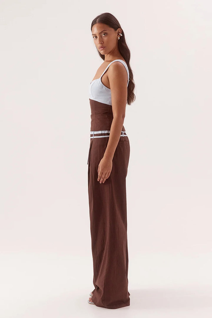 SOVERE Womens Britta Bodice in Chocolate / Sky