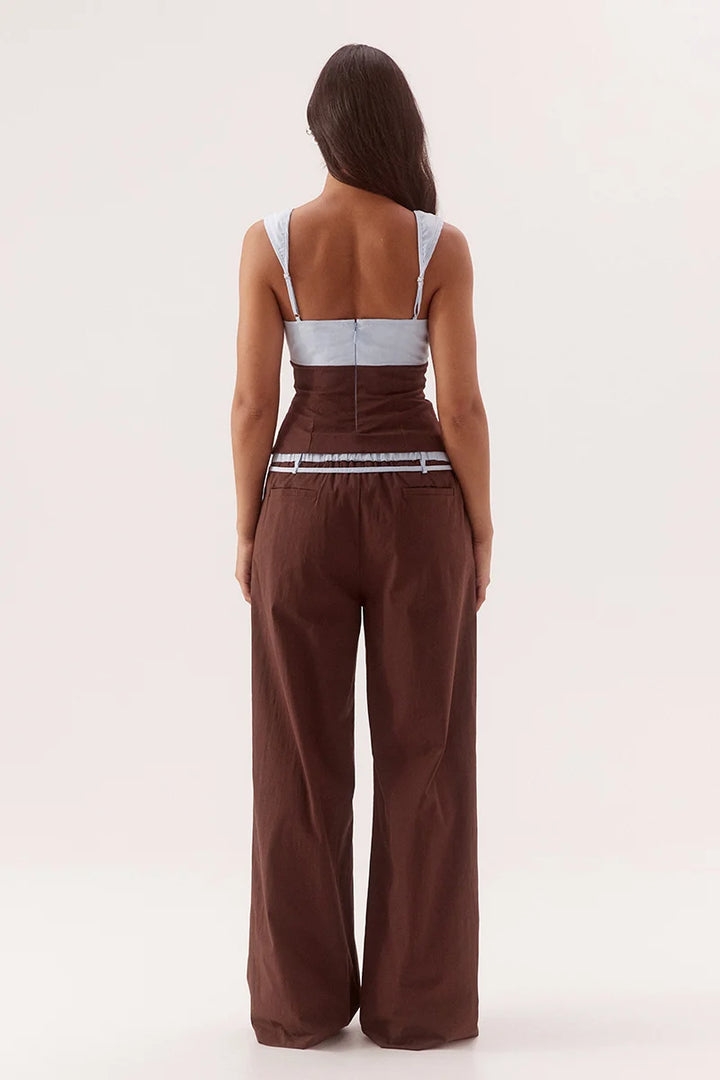 SOVERE Womens Britta Bodice in Chocolate / Sky