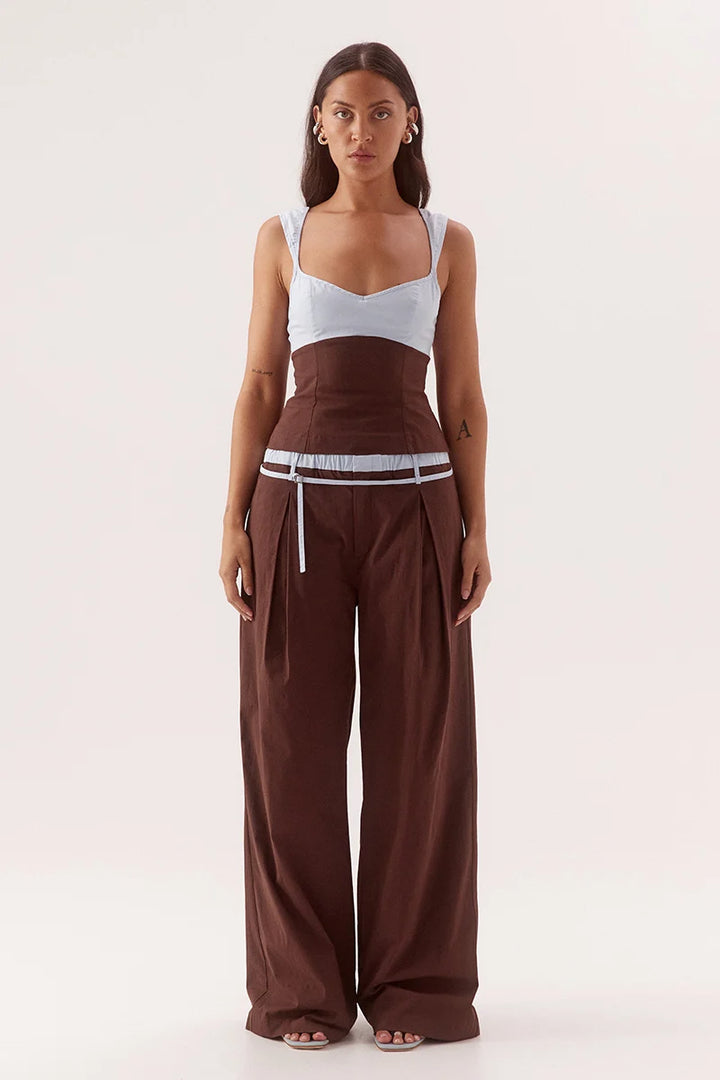 SOVERE Womens Britta Pants in Chocolate / Sky