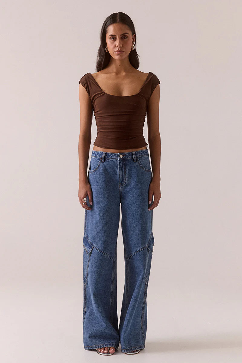 SOVERE Womens Everett Cargo Jean in Worn Blue, WOMENS DENIM, SOVERE, Elwood 101