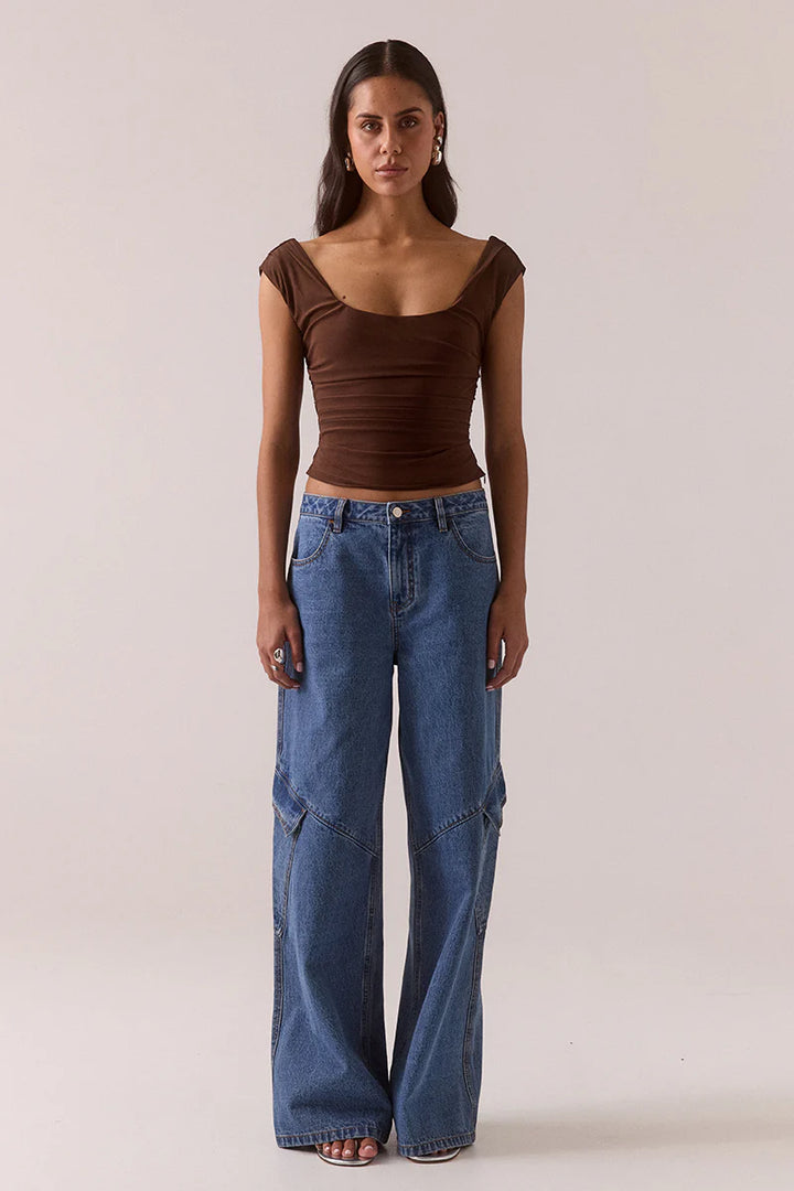 SOVERE Womens Everett Cargo Jean in Worn Blue, WOMENS DENIM, SOVERE, Elwood 101