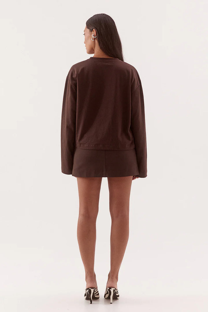 SOVERE Womens Izel Long Sleeve Top in Espresso