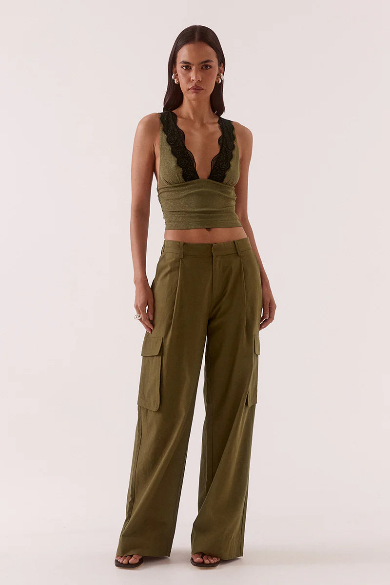 SOVERE Womens Loni Top in Olive