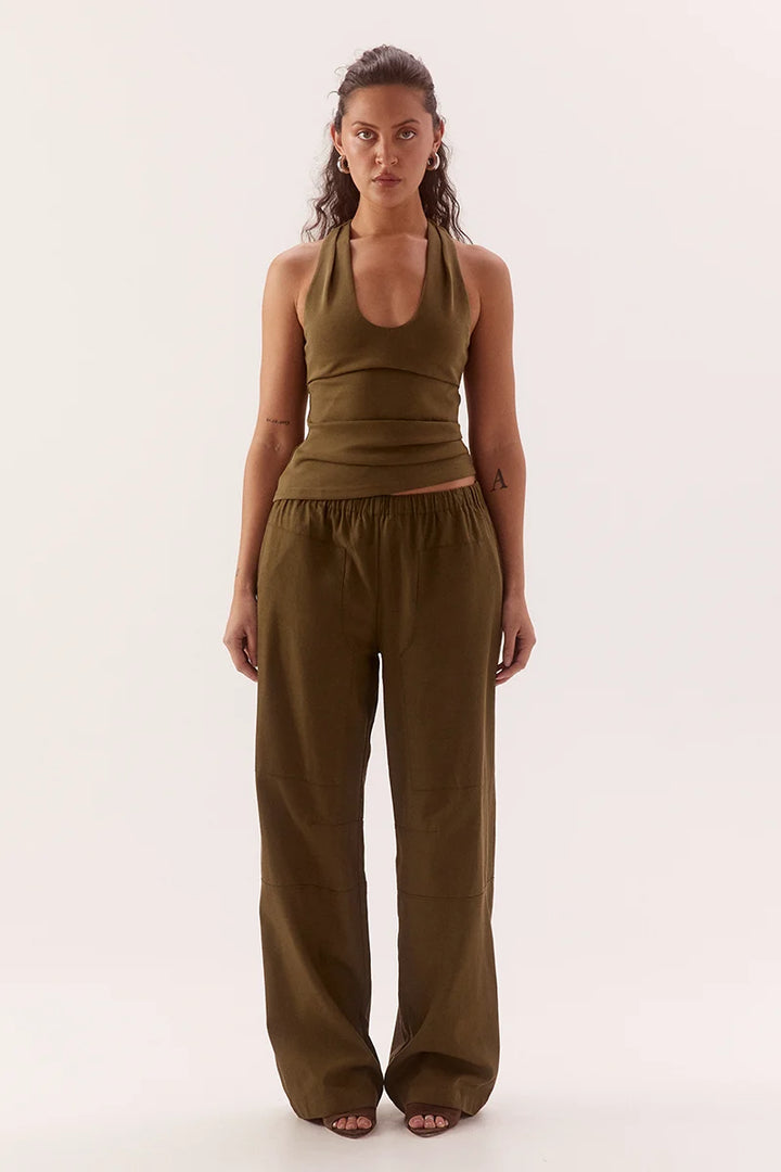 SOVERE Womens Lora Tank in Deep Khaki