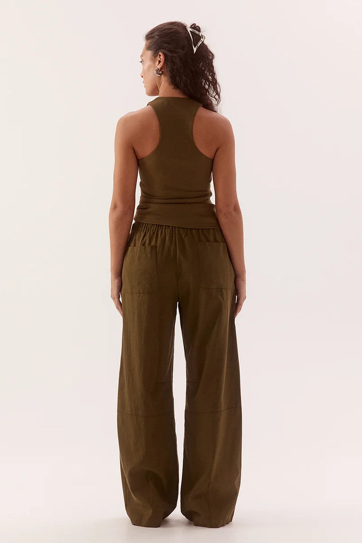 SOVERE Womens Lora Tank in Deep Khaki