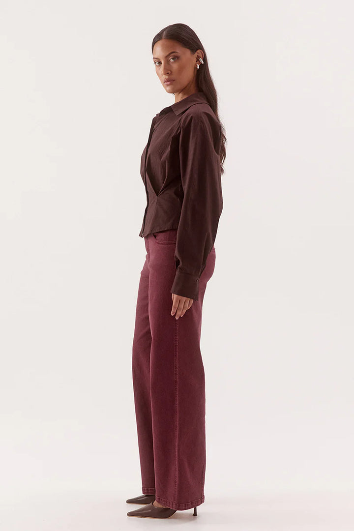 SOVERE Womens Marlowe Shirt in Espresso