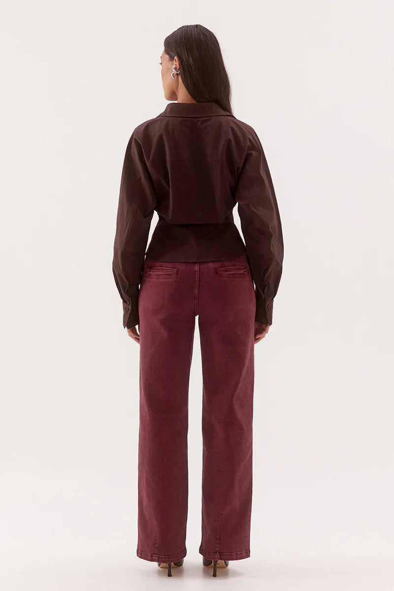 SOVERE Womens Marlowe Shirt in Espresso