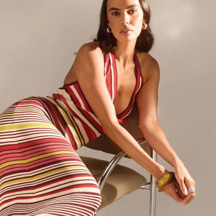 SOVERE Womens Pandora Knit Dress in Stripe