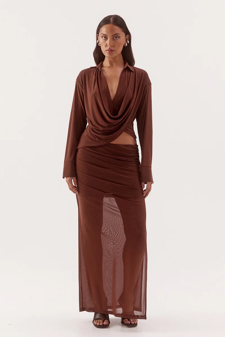 SOVERE Womens Selen Shirt in Mocha