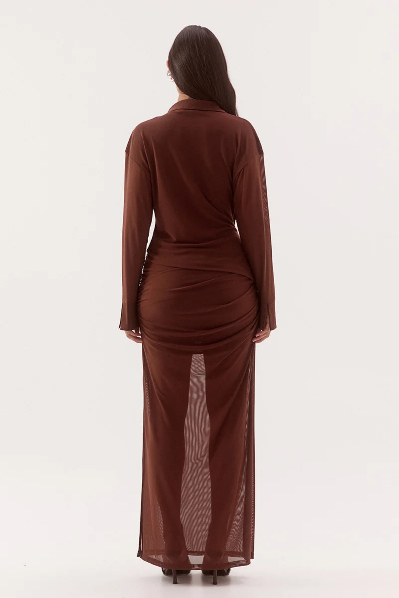 SOVERE Womens Selen Shirt in Mocha