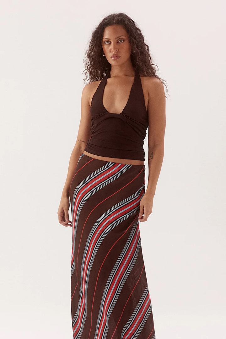 SOVERE Womens Tulli Top in Dark Chocolate