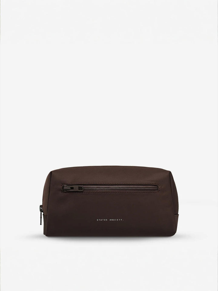 STATUS ANXIETY Womens Hunter Recycled Toiletry Bag Small - Truffle
