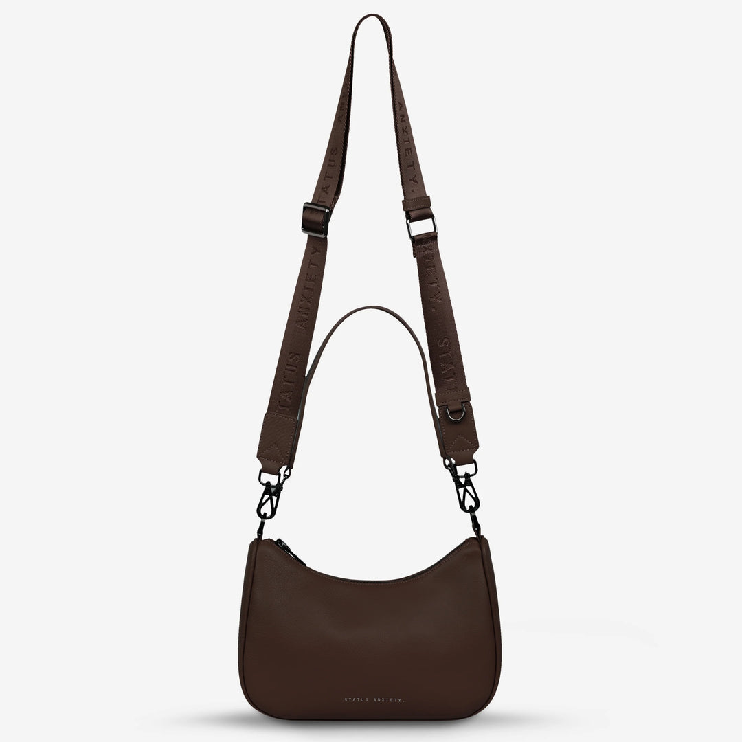 STATUS ANXIETY Womens Look Both Ways Leather Bag - Cocoa, WOMENS WALLETS & BAGS, STATUS ANXIETY, Elwood 101