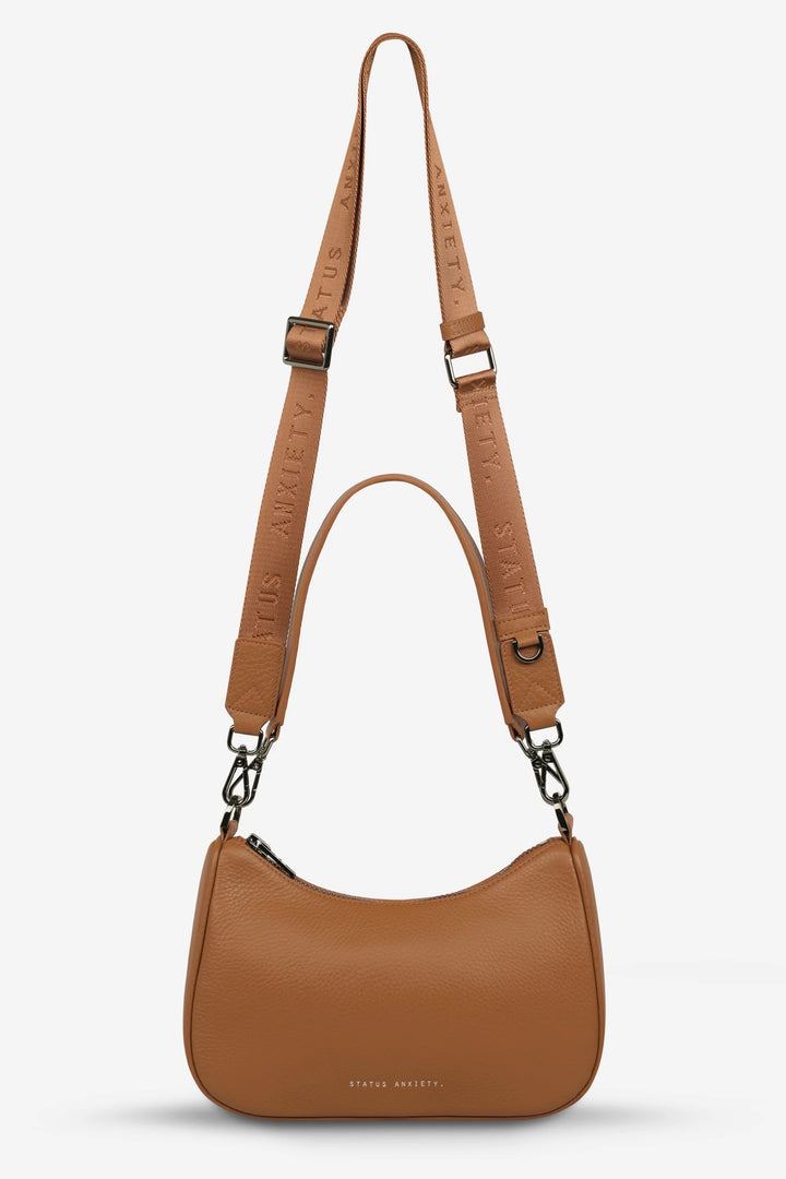 STATUS ANXIETY Womens Look Both Ways Leather Bag in Camel, WOMENS BAGS & CLUTCHES, STATUS ANXIETY, Elwood 101