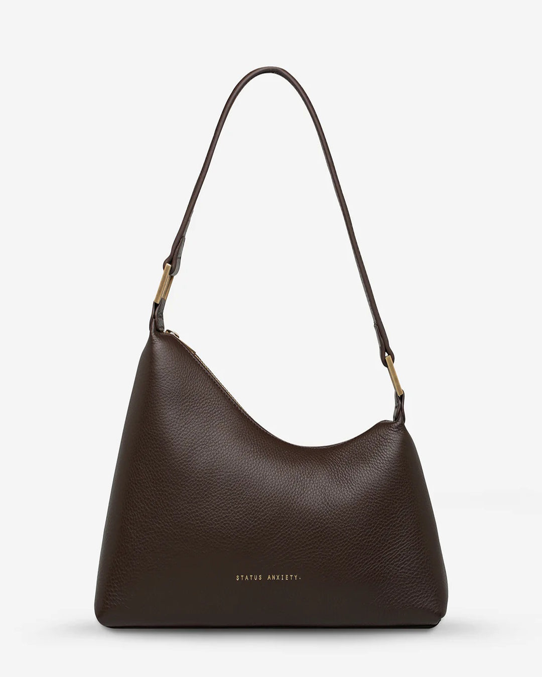 STATUS ANXIETY Womens Reverie Leather Bag in Cocoa w Brushed Gold, WOMENS BAGS & CLUTCHES, STATUS ANXIETY, Elwood 101