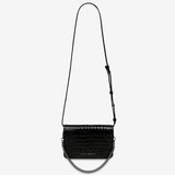 STATUS ANXIETY Womens She Burns Leather Bag - Black Croc Emboss