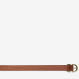 STATUS ANXIETY Womens In Reverse Leather Belt - Tan/Gold, WOMENS BELTS, STATUS ANXIETY, Elwood 101