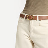 STATUS ANXIETY Womens In Reverse Leather Belt - Tan/Gold, WOMENS BELTS, STATUS ANXIETY, Elwood 101