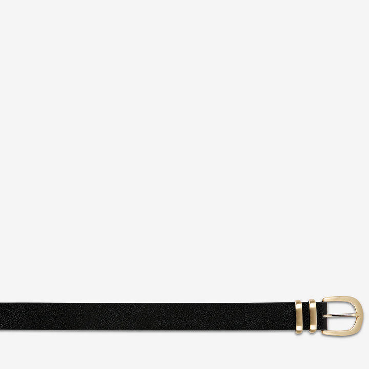 STATUS ANXIETY Womens Let It Be Leather Belt - Black/Gold, WOMENS BELTS, STATUS ANXIETY, Elwood 101