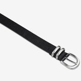 STATUS ANXIETY Womens Let It Be Leather Belt - Black/Silver, WOMENS BELTS, STATUS ANXIETY, Elwood 101