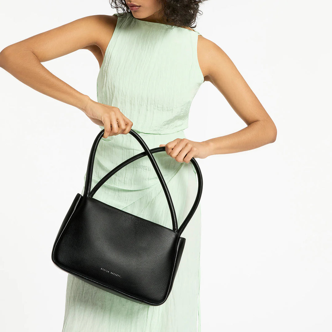 STATUS ANXIETY Womens Light Of Day Leather Bag - Black, WOMENS BAGS & CLUTCHES, STATUS ANXIETY, Elwood 101