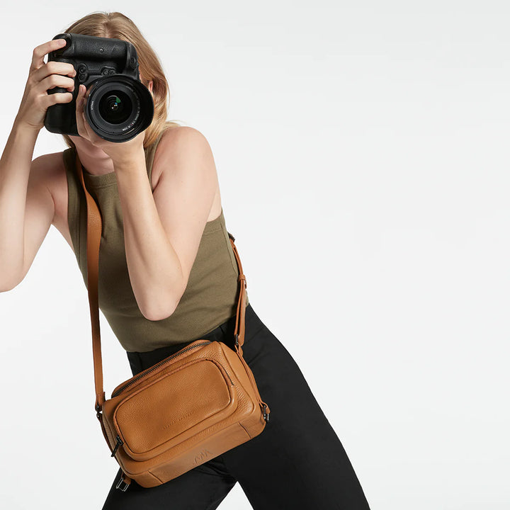 STATUS ANXIETY Loved You First Leather Camera Bag - Tan, WOMENS BAGS & CLUTCHES, STATUS ANXIETY, Elwood 101