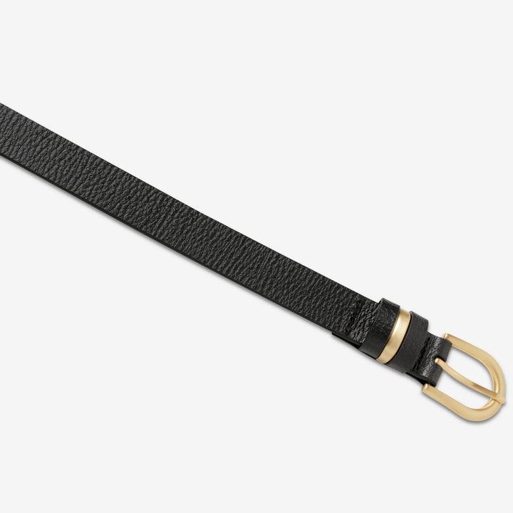 STATUS ANXIETY Womens Over And Over Leather Belt - Black/Gold, WOMENS BELTS, STATUS ANXIETY, Elwood 101