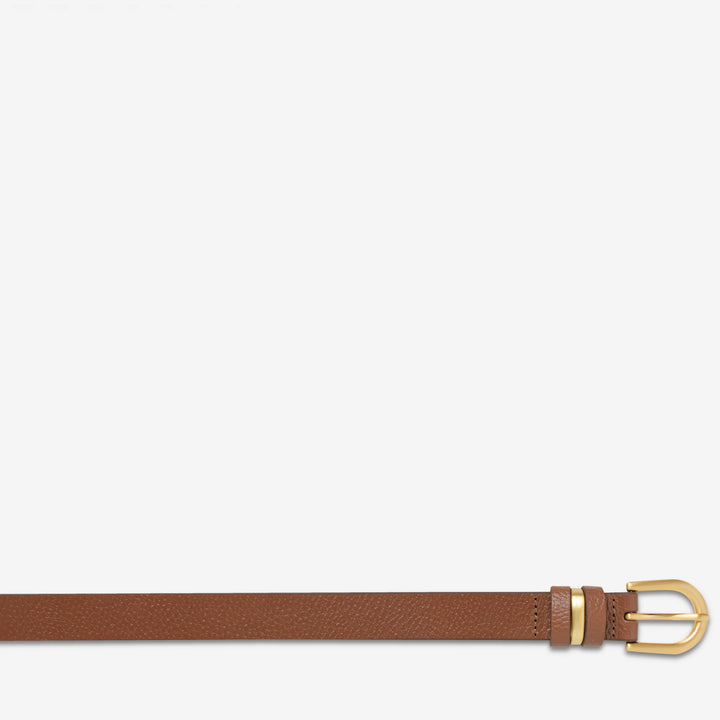 STATUS ANXIETY Womens Over And Over Leather Belt - Tan/ Gold, WOMENS BELTS, STATUS ANXIETY, Elwood 101
