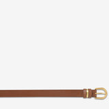 STATUS ANXIETY Womens Over And Over Leather Belt - Tan/ Gold, WOMENS BELTS, STATUS ANXIETY, Elwood 101
