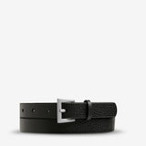 STATUS ANXIETY Womens Part Of Me Leather Belt - Black/ Silver, WOMENS BELTS, STATUS ANXIETY, Elwood 101