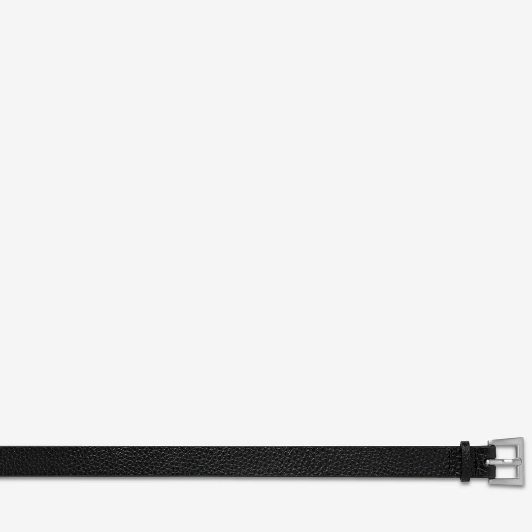 STATUS ANXIETY Womens Part Of Me Leather Belt - Black/ Silver, WOMENS BELTS, STATUS ANXIETY, Elwood 101