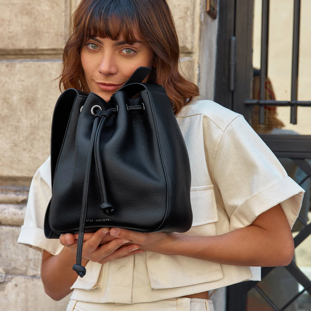 STATUS ANXIETY Womens Seclusion Leather Bag - Black, WOMENS BAGS & CLUTCHES, STATUS ANXIETY, Elwood 101