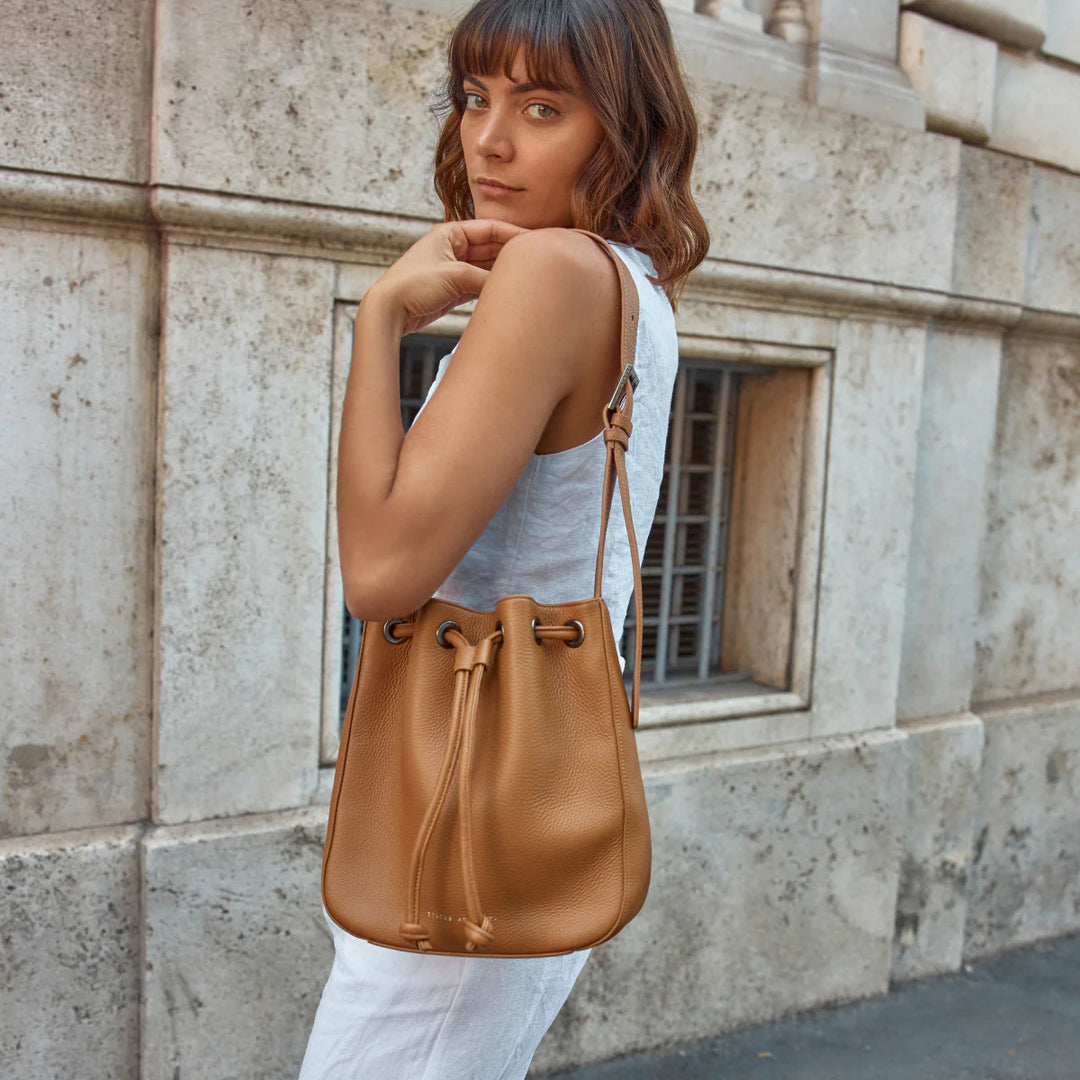 STATUS ANXIETY Womens Seclusion Leather Bag - Tan, WOMENS BAGS & CLUTCHES, STATUS ANXIETY, Elwood 101